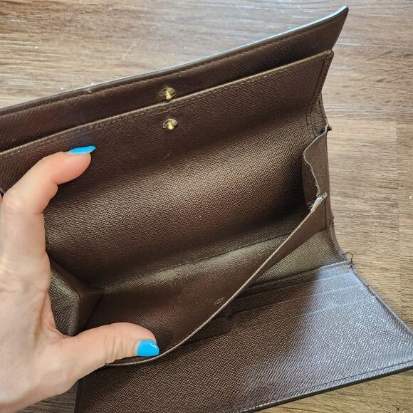 Authentic Louis Vuitton Vintage Long Wallet In Damier Ebene Luxury Designer - Picture 9 of 16